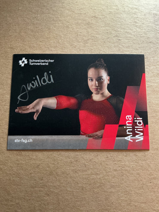 Anina Wildi, Switzerland 🇨🇭 Gymnastics Sports 2025 hand signed