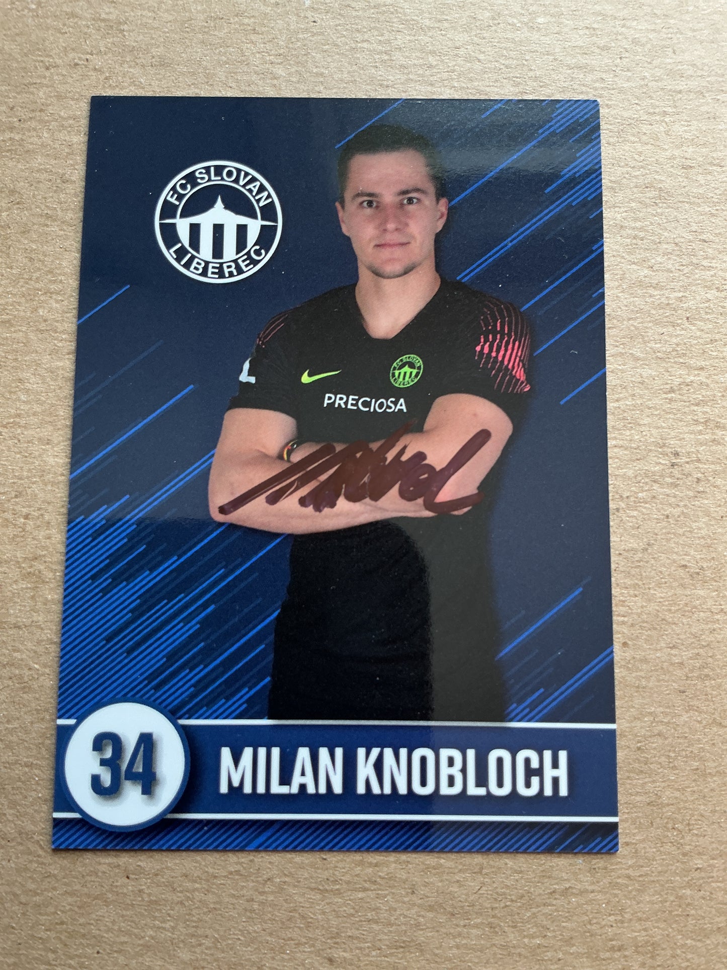 Milan Knobloch, Czech Republic 🇨🇿 FC Slovan Liberec 2019/20 hand signed