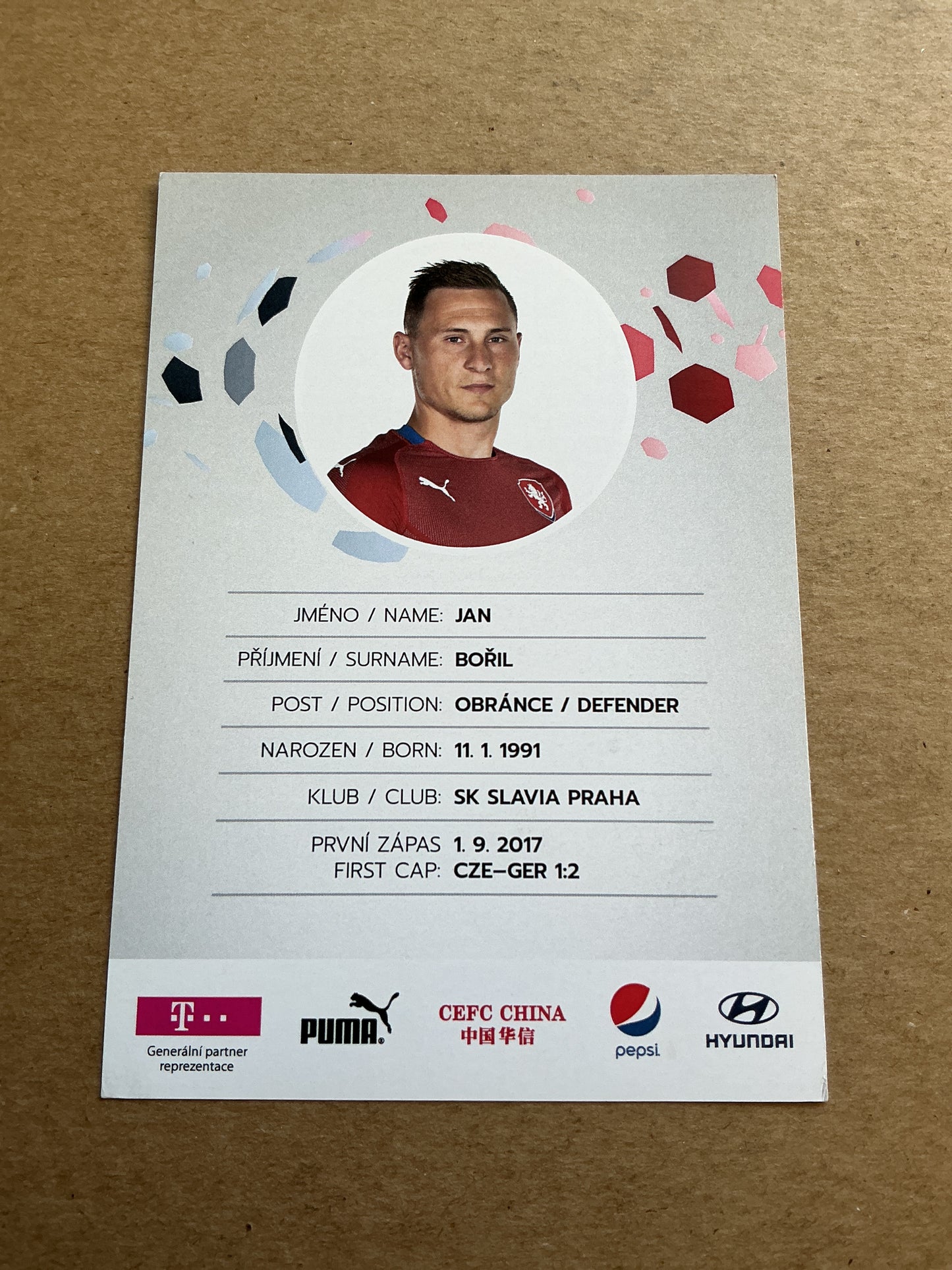 Jan Boril, Czech Republic 🇨🇿 2021 Slavia Prague hand signed