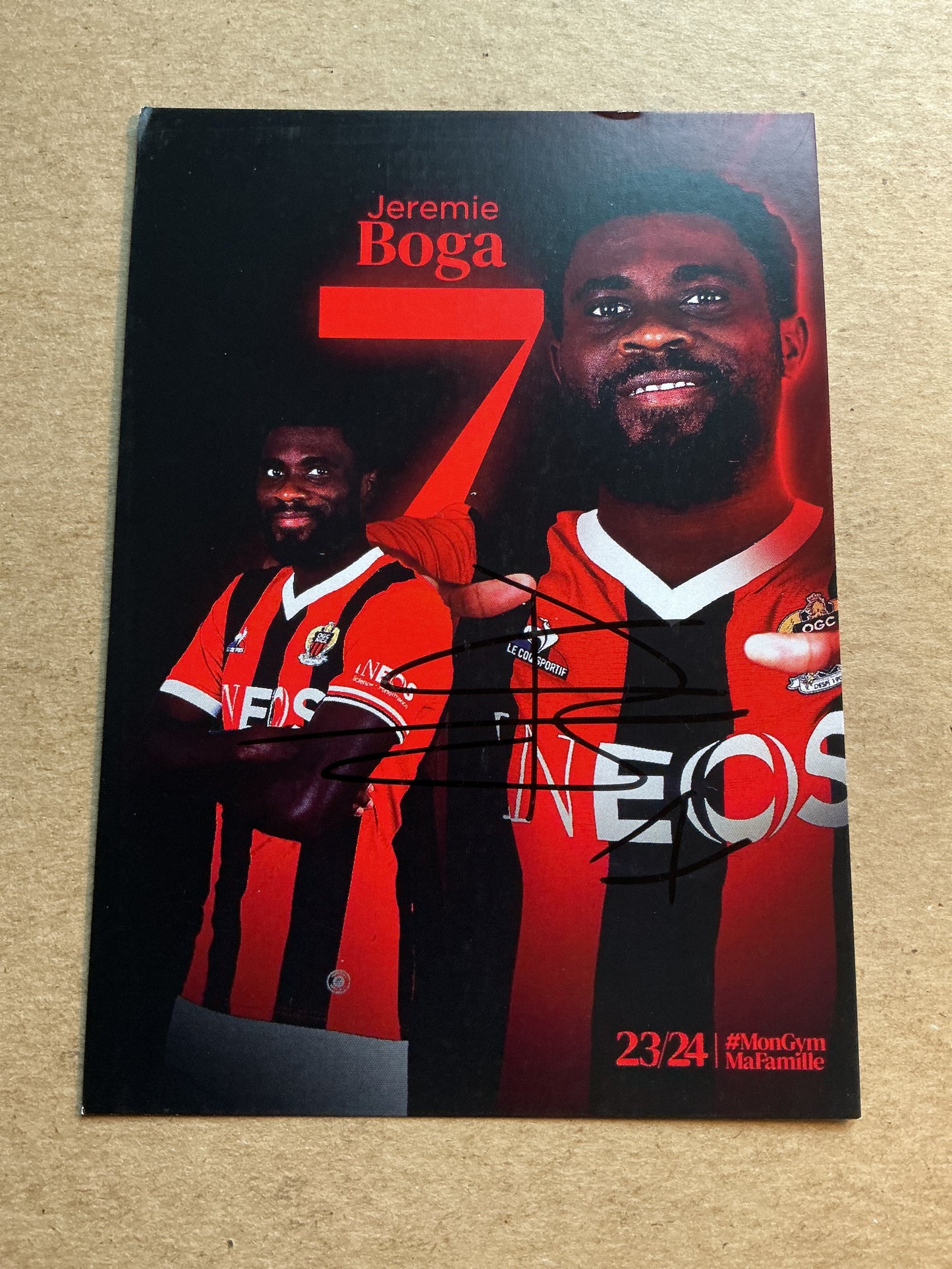 Jeremy Boga, Ivory Coast 🇨🇮 OGC Nice 2023/24 hand signed