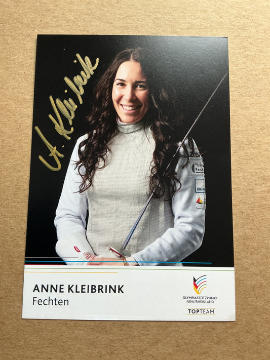 Anne Kleibrink, Germany 🇩🇪 Fencing Summer Olympics 2024 hand signed