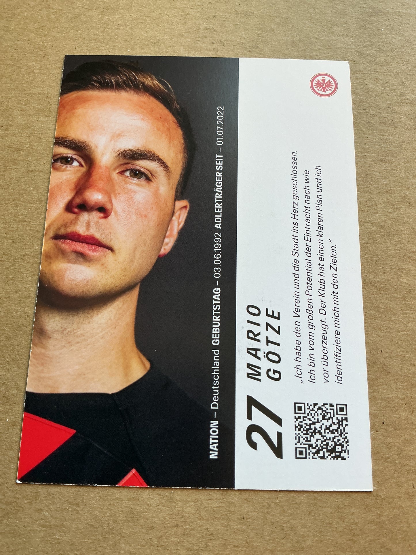 Mario Götze, Germany 🇩🇪 Eintracht Frankfurt 2023/24 hand signed