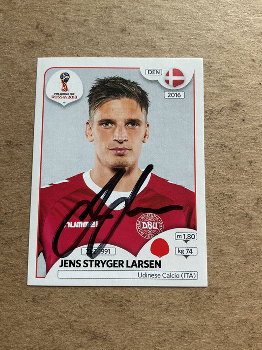 Jens Stryger Larsen, Denmark 🇩🇰 FIFA World Cup 2018 Panini hand signed