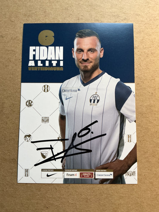 Fidan Aliti, Kosovo 🇽🇰 FC Zürich 2021/22 hand signed