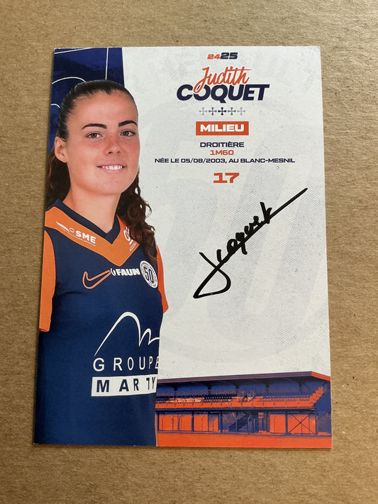 Judith Coquet, France 🇫🇷 Montpellier HSC 2024/25 hand signed