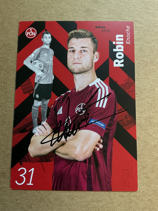 Robin Knoche, Germany 🇩🇪 1.FC Nürnberg 2024/25 hand signed