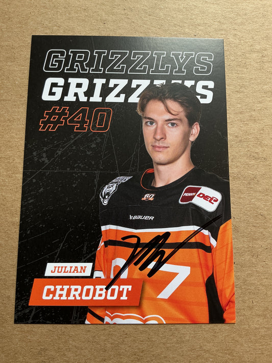 Julian Chrobot, Germany 🇩🇪 Grizzlys Wolfsburg 2024/25 hand signed