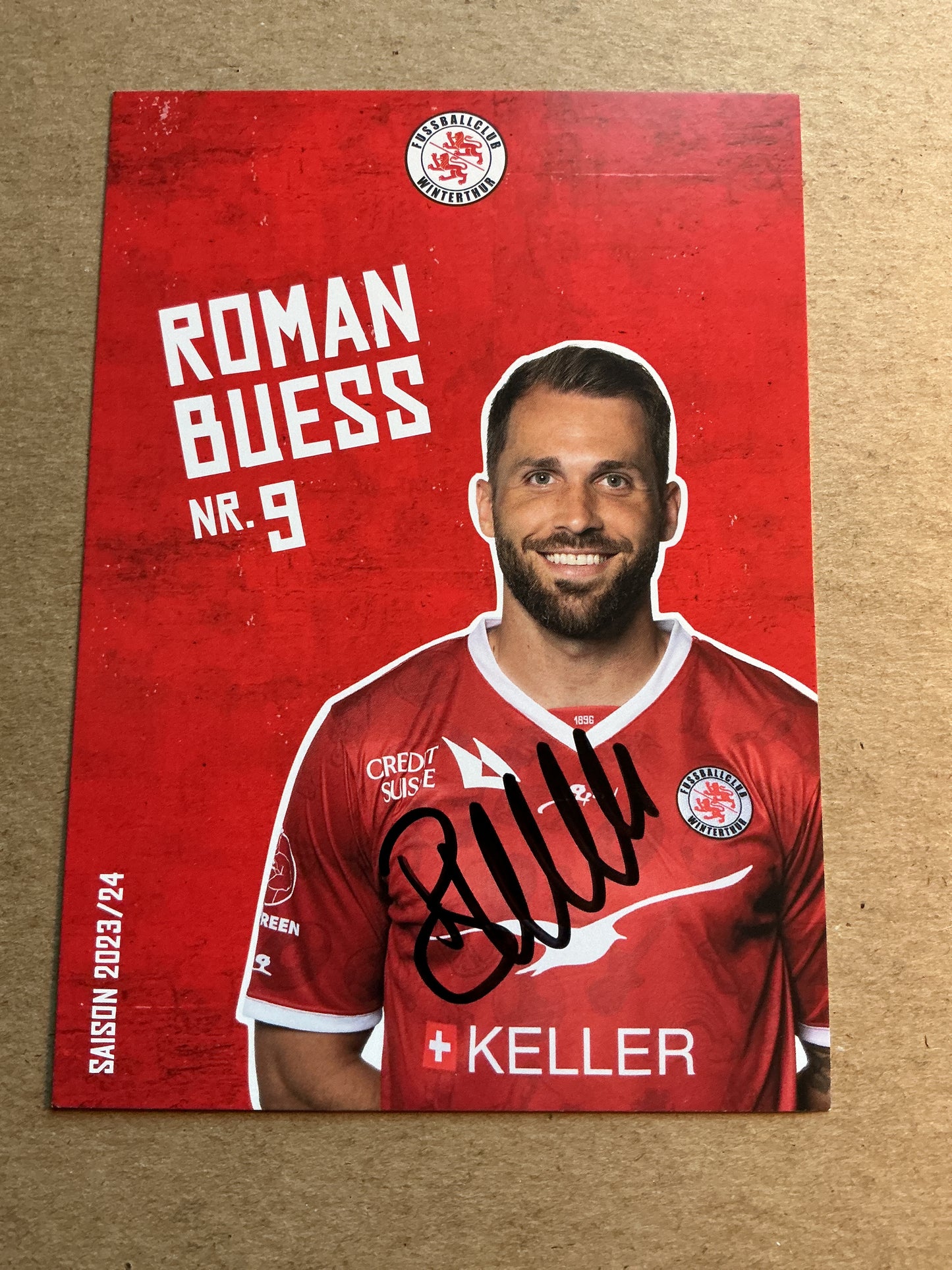 Roman Buess, Switzerland 🇨🇭 FC Winterthur 2023/24 hand signed