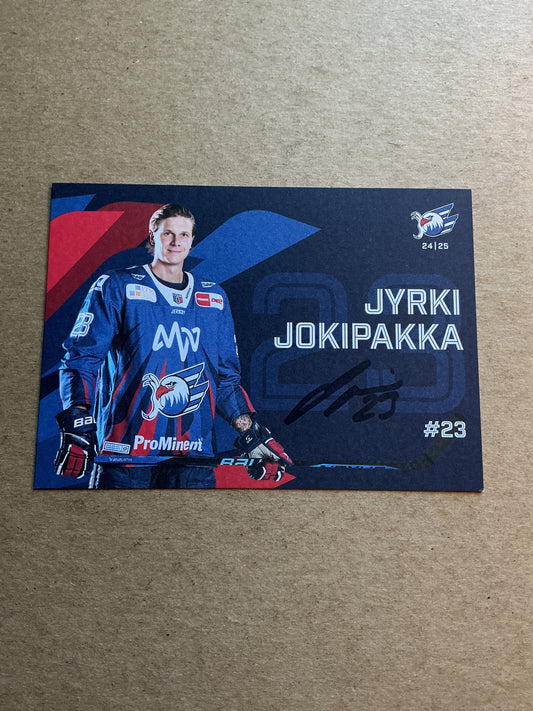 Jyrki Jokipakka, Finland 🇫🇮 Adler Mannheim 2024/25 hand signed