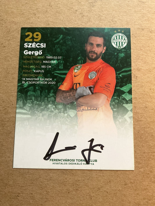 Gergö Szécsi, Hungary 🇭🇺 Ferencvaros TC 2021/22 hand signed