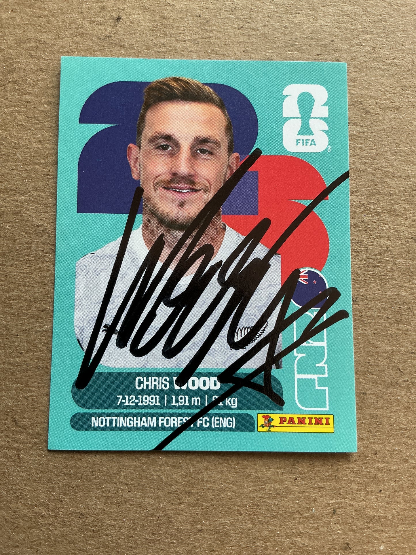 Chris Wood, New Zealand 🇳🇿 FIFA World Cup 2026 Panini hand signed