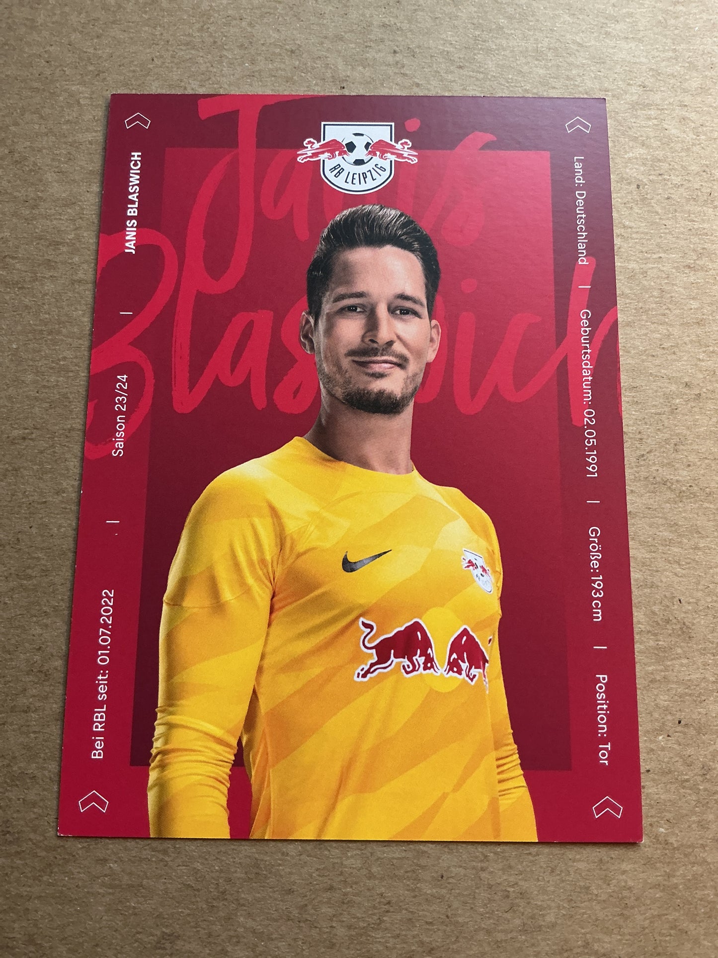 Janis Blaswich, Germany 🇩🇪 RB Leipzig 2023/24 hand signed