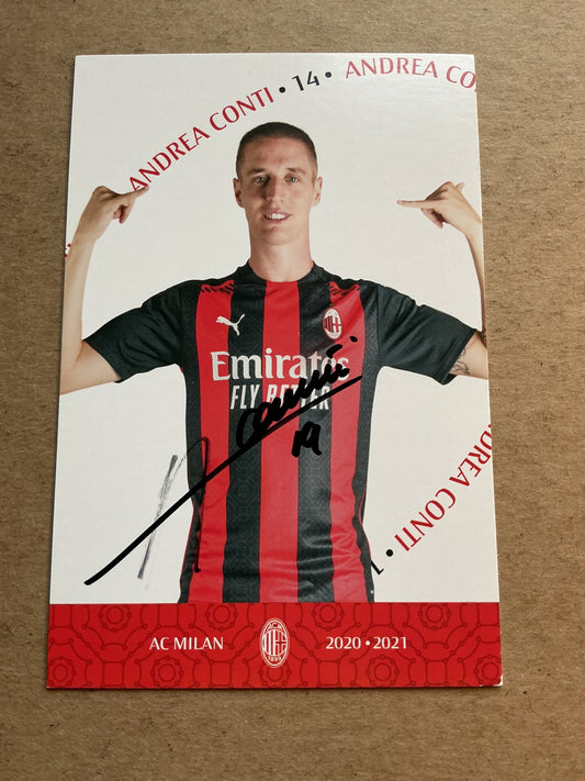 Andrea Conti, Italy 🇮🇹 AC Milan 2020/21 hand signed