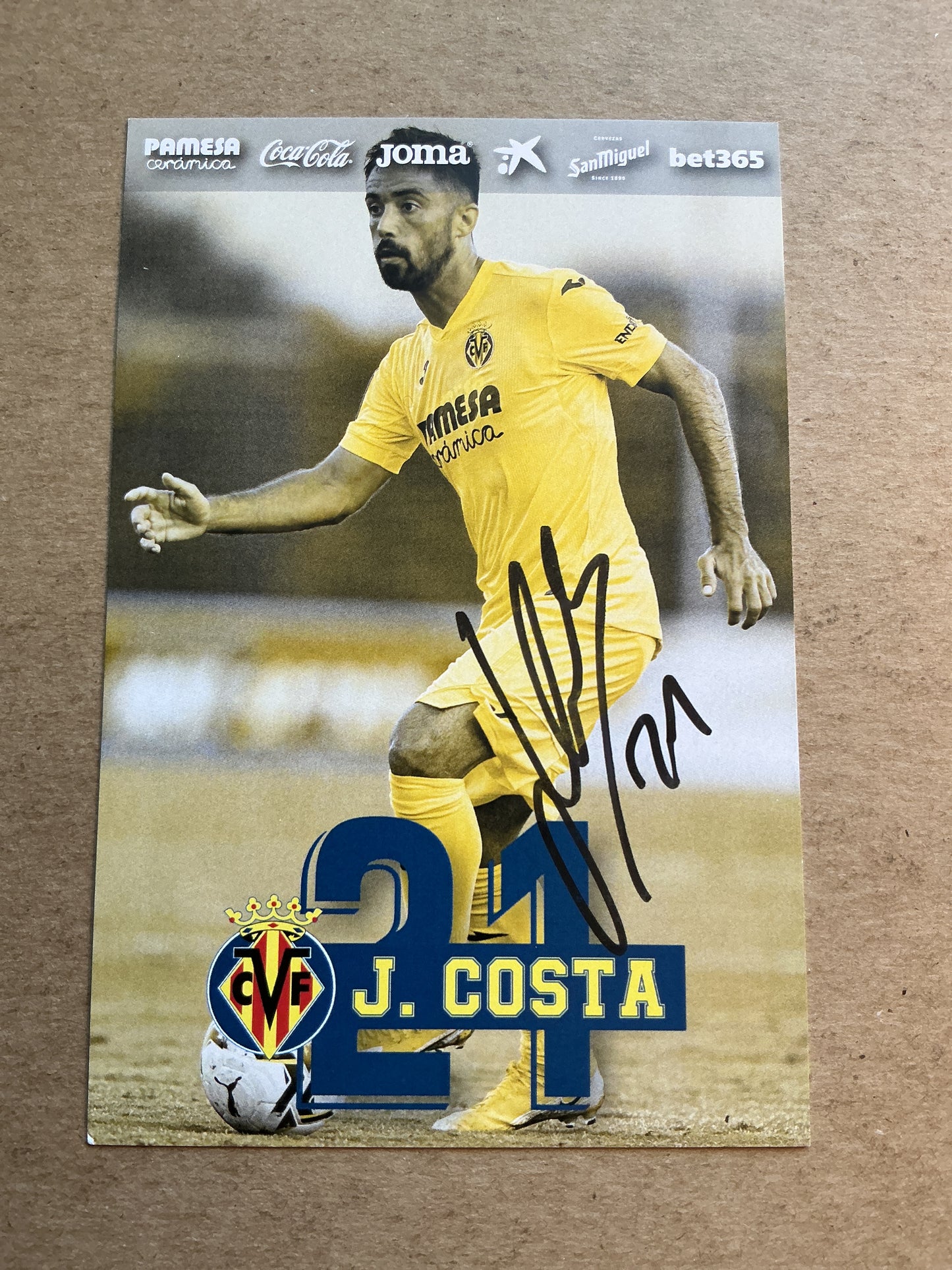 Jaume Costa, Spain 🇪🇸 Villarreal CF 2020/21 hand signed