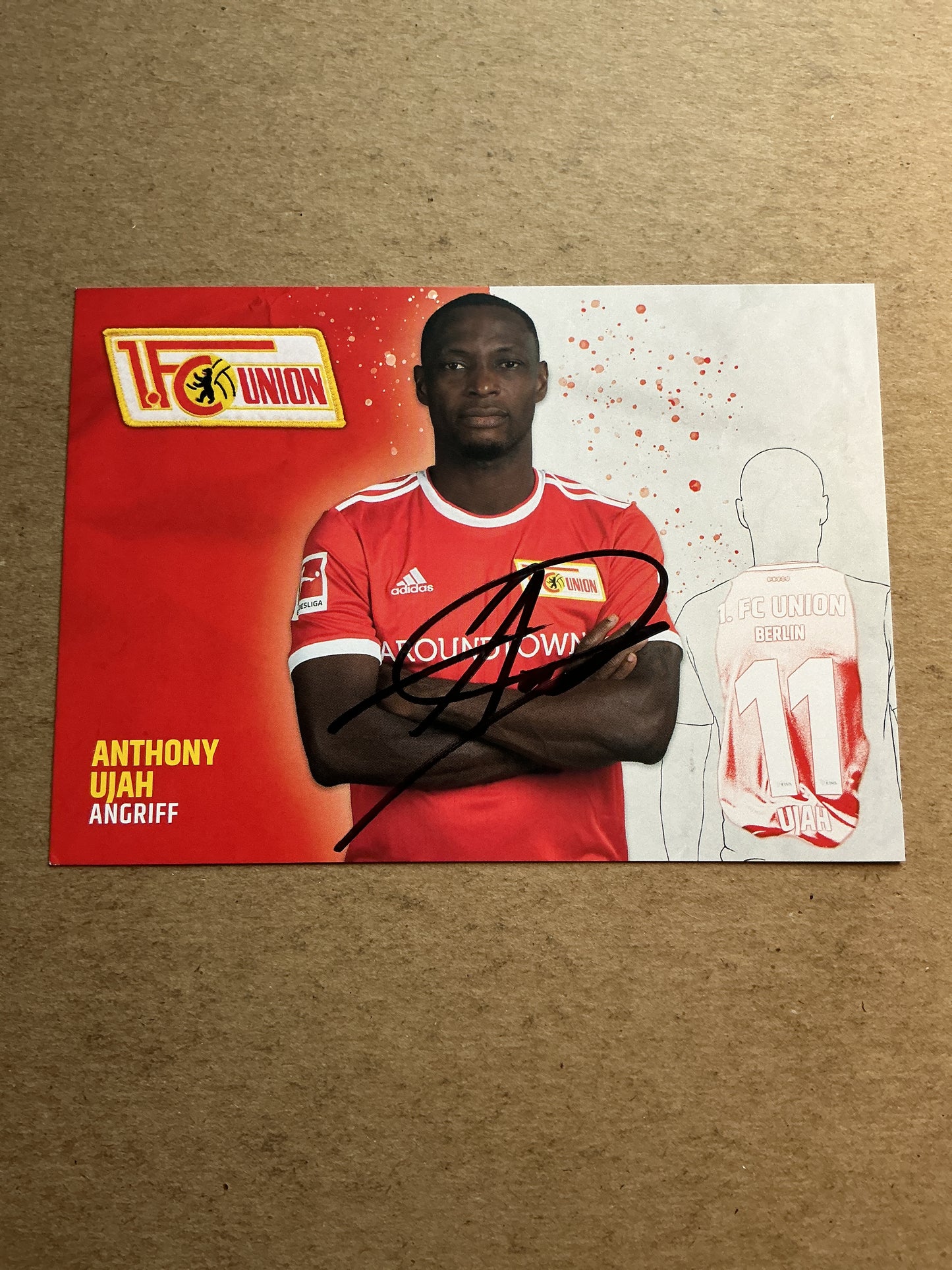 Anthony Ujah, Nigeria 🇳🇬 1.FC Union Berlin 2021/22 hand signed