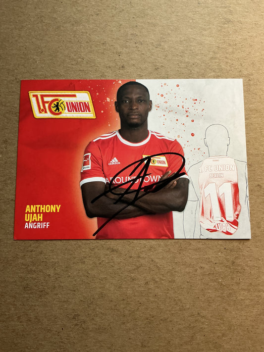 Anthony Ujah, Nigeria 🇳🇬 1.FC Union Berlin 2021/22 hand signed
