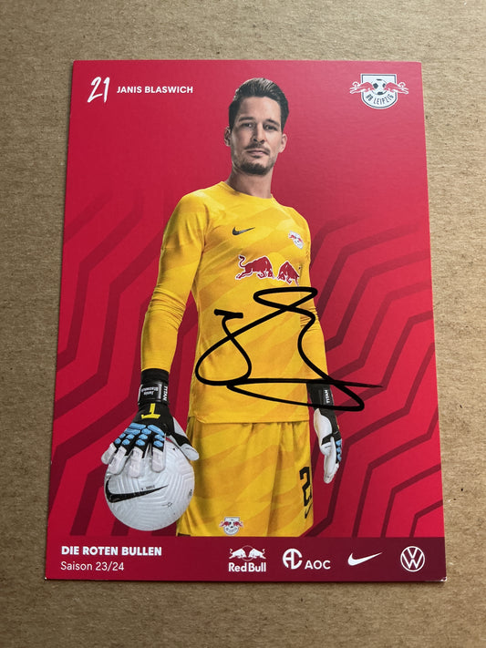 Janis Blaswich, Germany 🇩🇪 RB Leipzig 2023/24 hand signed