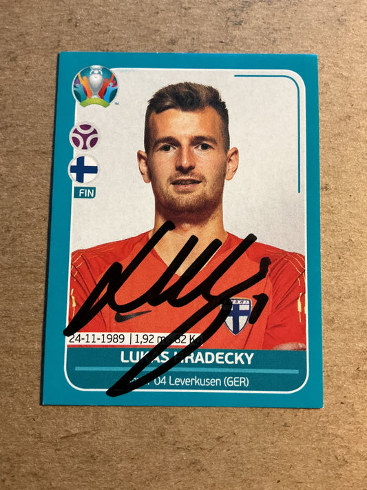 Lukas Hradecky, Finland 🇫🇮 UEFA Euro 2020 Panini hand signed