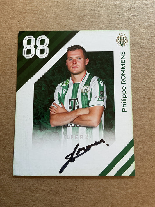 Philippe Rommens, Belgium 🇧🇪 Ferencvaros TC 2024/25 hand signed