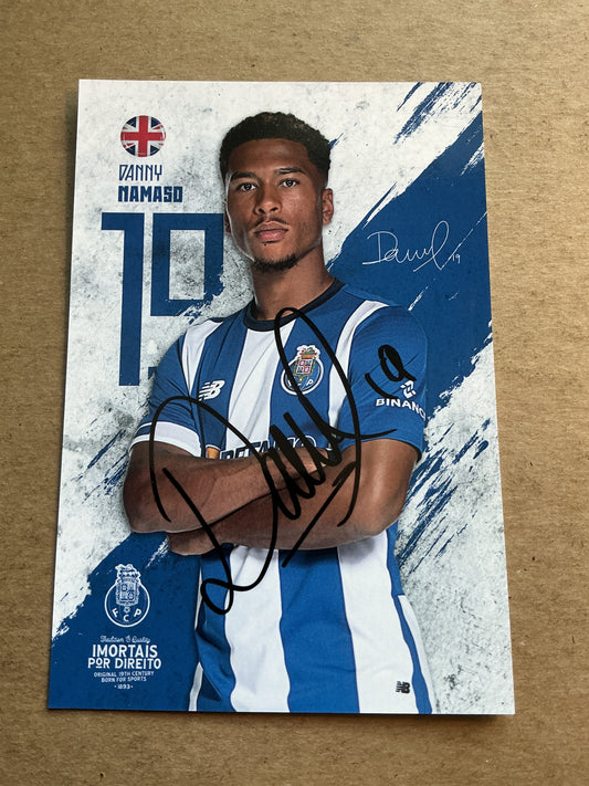 Danny Namaso, England 🏴󠁧󠁢󠁥󠁮󠁧󠁿 FC Porto 2023/24 hand signed
