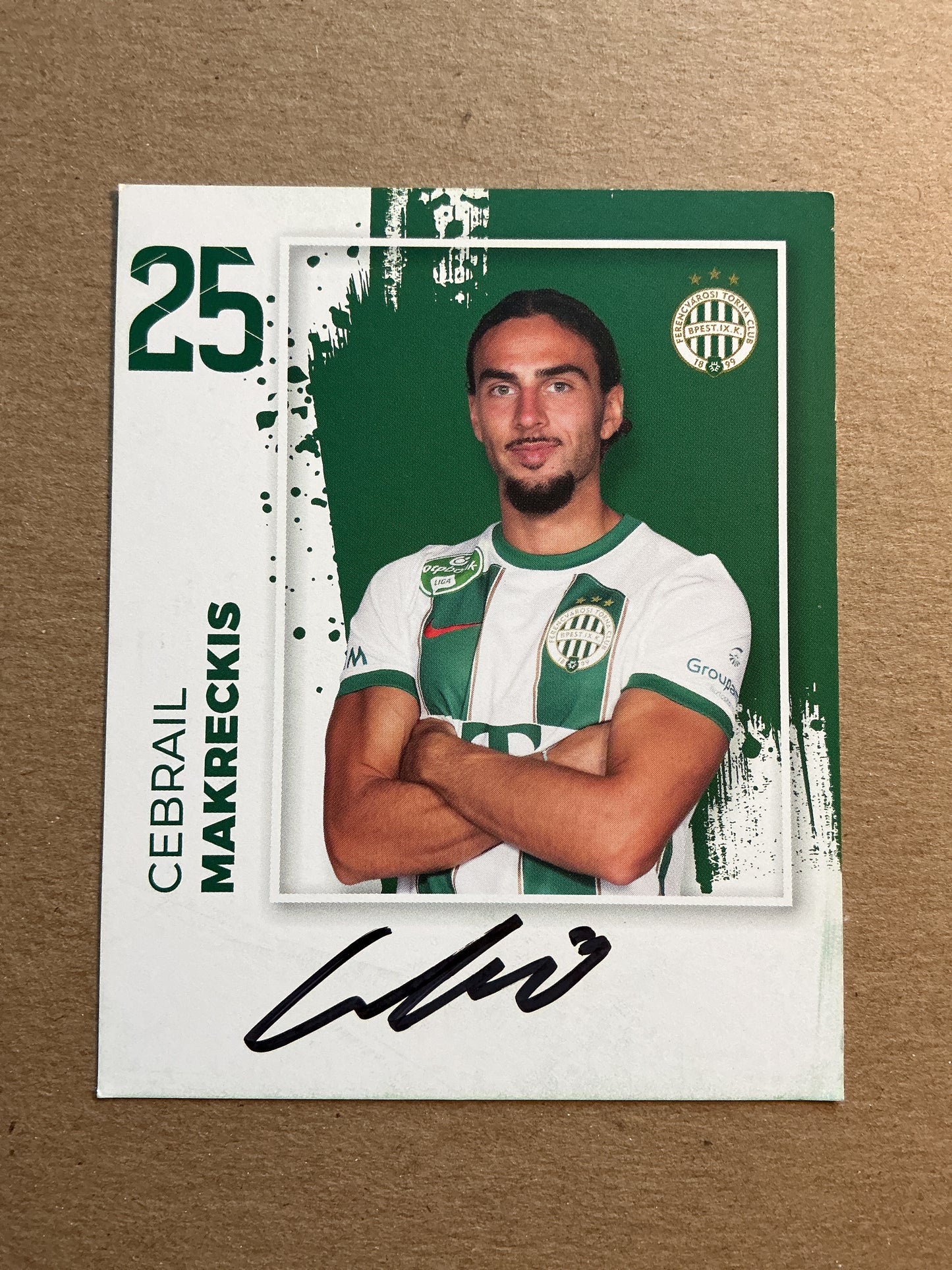 Cebrail Makreckis, Latvia 🇱🇻 Ferencváros TC 2023/24 hand signed