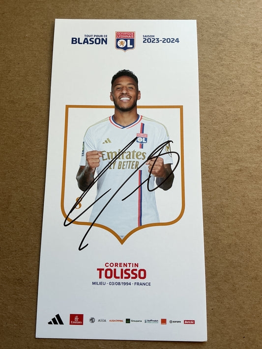 Corentin Tolisso, France 🇫🇷 Olympique Lyon 2023/24 hand signed