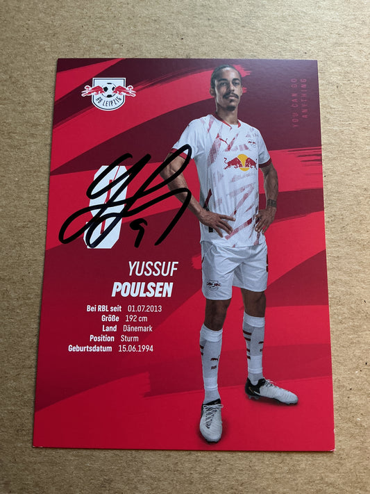 Yussuf Poulsen, Dänemark 🇩🇰 RB Leipzig 2024/25 hand signed