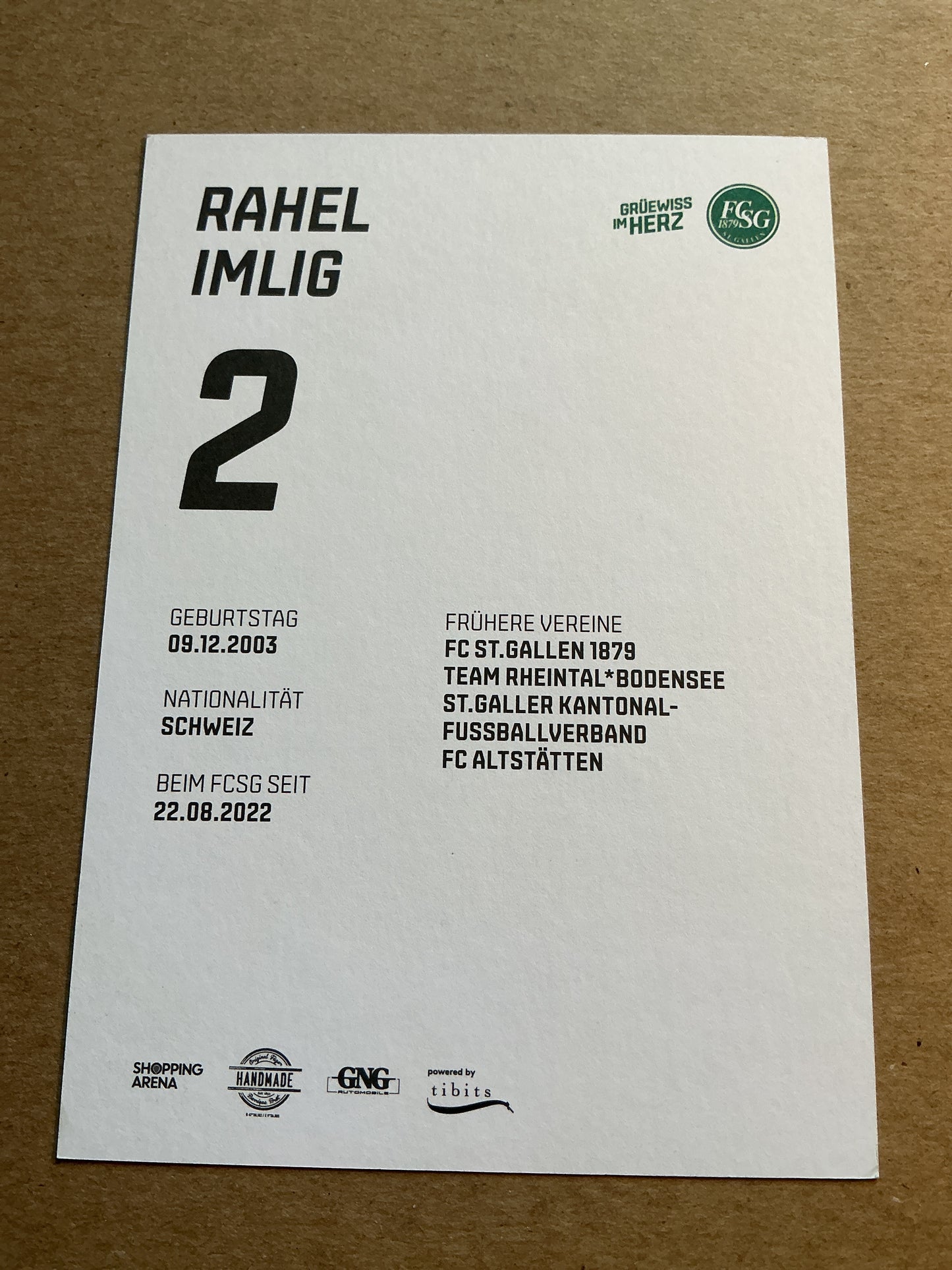 Rahel Imlig, Switzerland 🇨🇭 FC St. Gallen 2022/23 hand signed