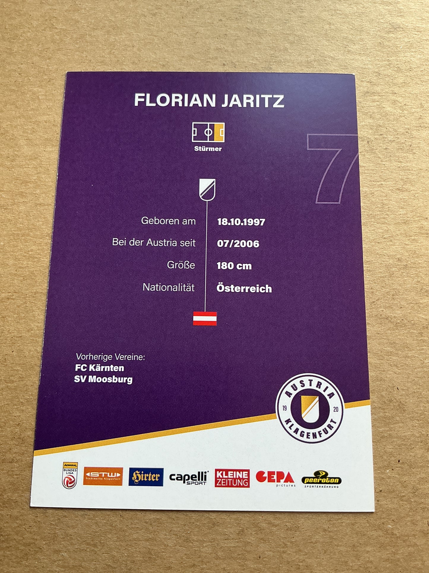 Florian Jaritz, Austria 🇦🇹 Austria Klagenfurt 2023/24 hand signed