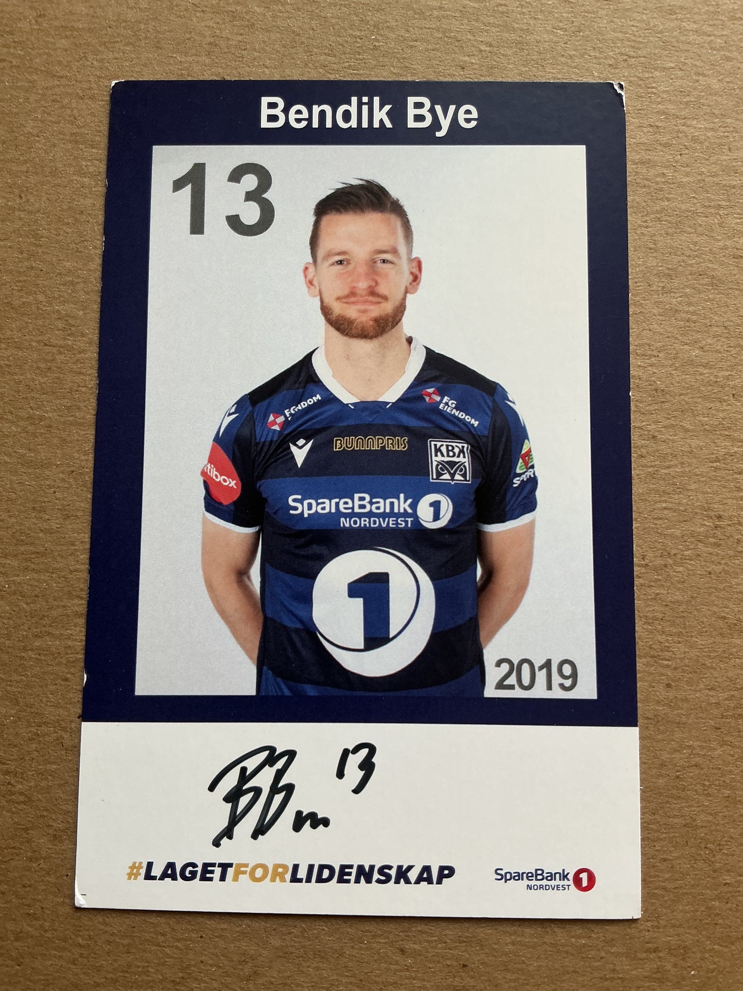 Bendik Bye, Norway 🇳🇴 Kristiansund BK 2019/20 hand signed