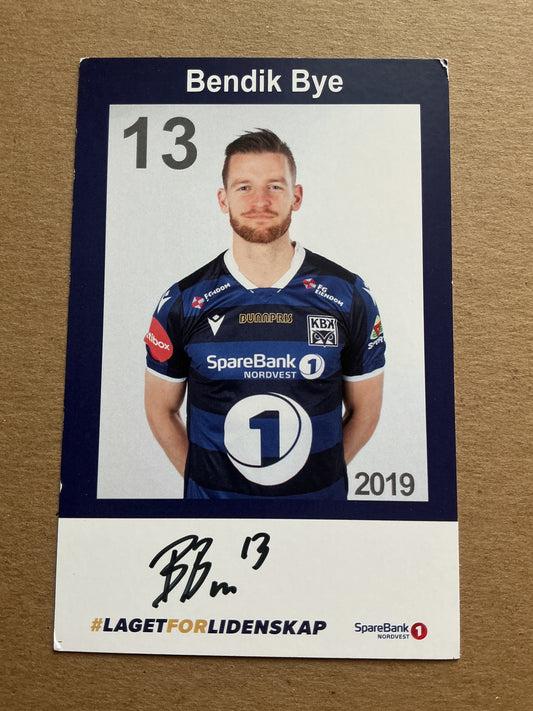 Bendik Bye, Norway 🇳🇴 Kristiansund BK 2019/20 hand signed