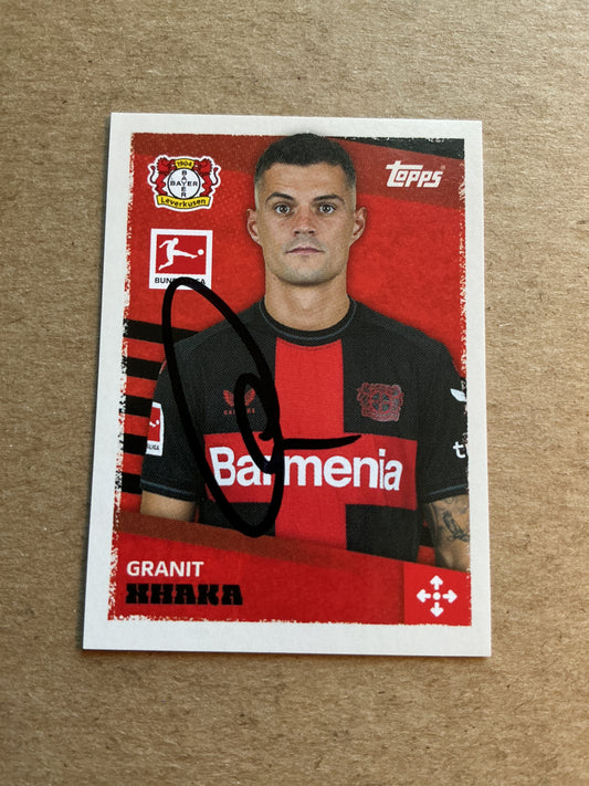 Granit Xhaka, Switzerland 🇨🇭 Bayer 04 Leverkusen 2023/24 Topps hand signed