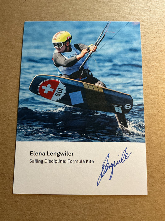 Elena Lengwiler, Switzerland 🇨🇭 Sailing Summer Olympics 2024 hand signed