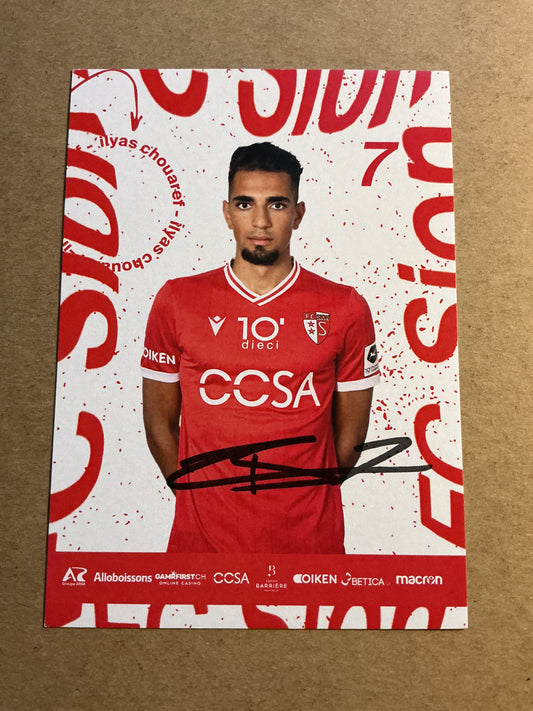 Ilyas Chouaref, France 🇫🇷 FC Sion 2023/24 hand signed