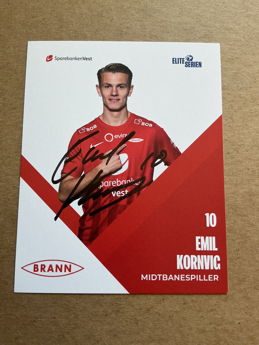 Emil Kornvig, Denmark 🇩🇰 SK Brann 2024/25 hand signed