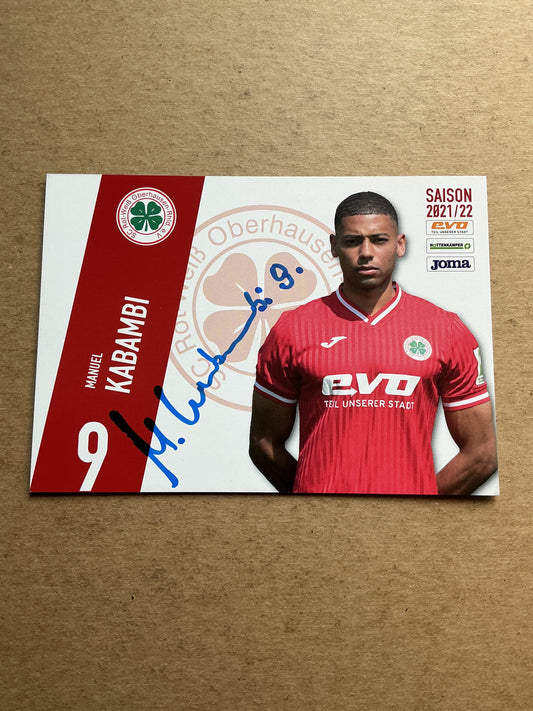 Manuel Kabambi, Germany 🇩🇪 Rot-Weiß Oberhausen 2021/22 hand signed