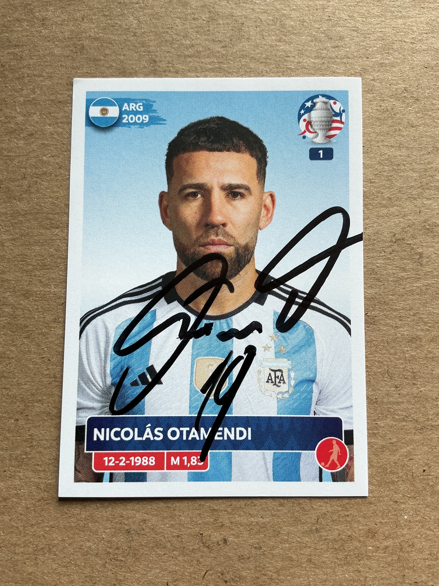 Nicolas Otamendi, Argentina 🇦🇷 Copa America 2024 Panini hand signed