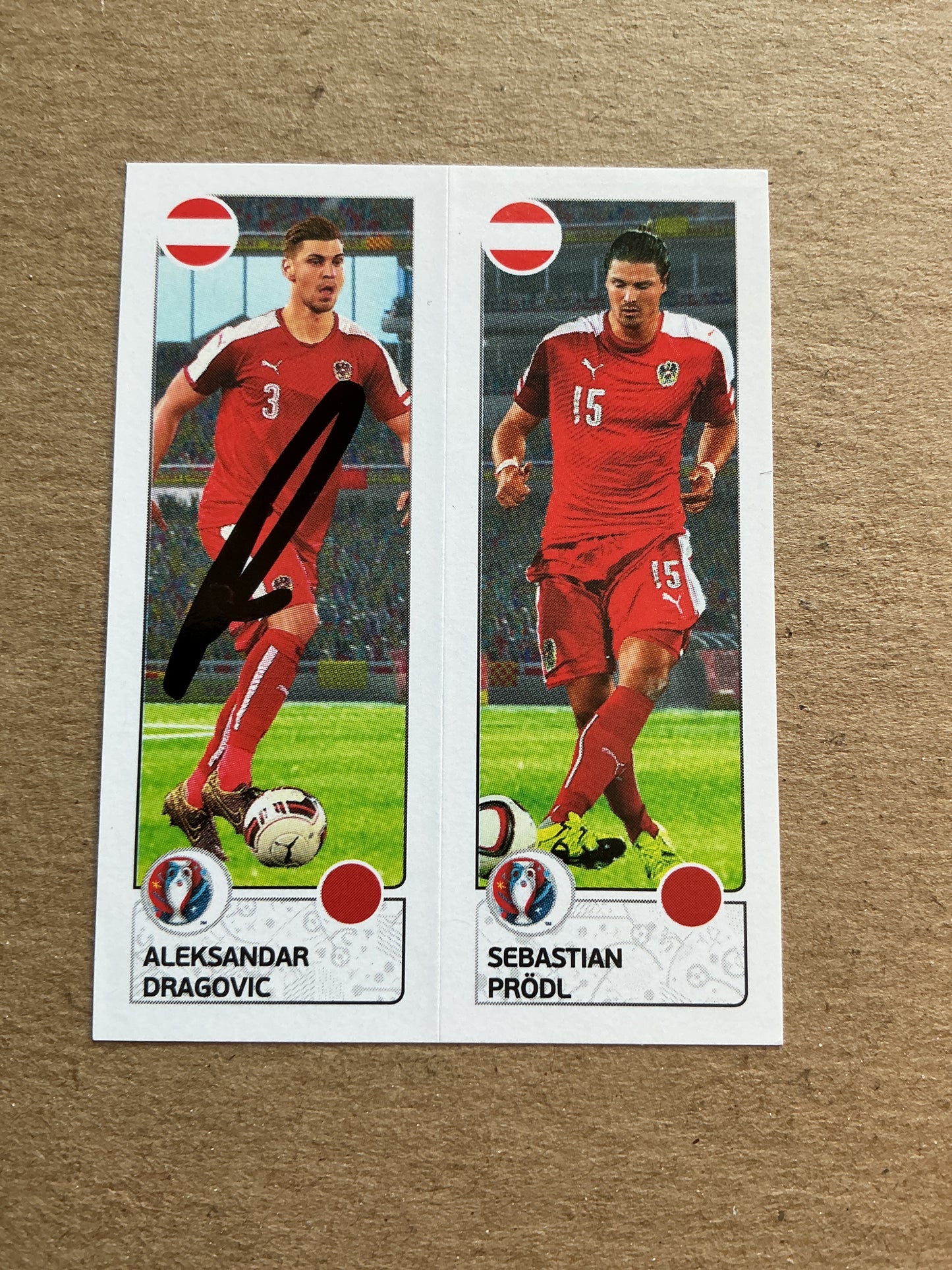 Aleksandar Dragovic, Austria 🇦🇹 UEFA Euro 2016 Panini hand signed