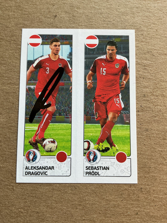 Aleksandar Dragovic, Austria 🇦🇹 UEFA Euro 2016 Panini hand signed