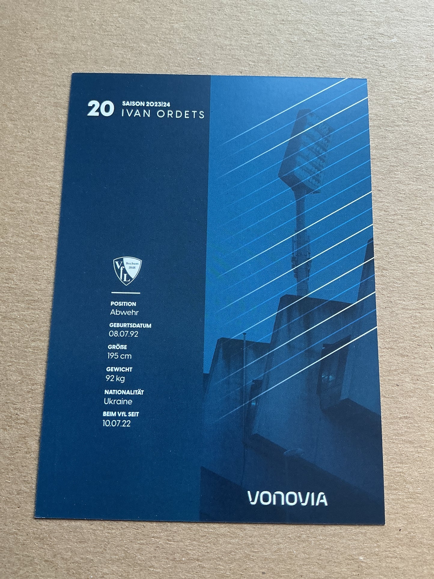 Ivan Ordets, Ukraine 🇺🇦 VfL Bochum 2023/24 hand signed