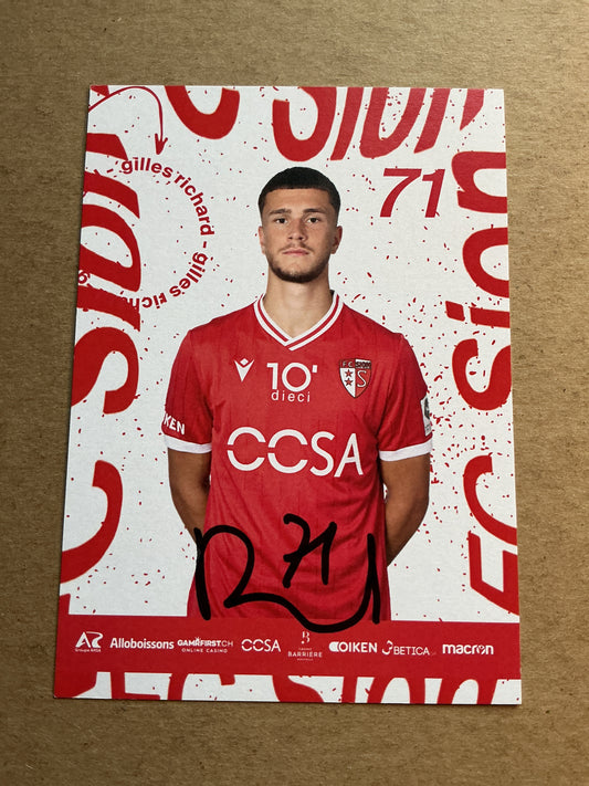 Gilles Richard, Switzerland 🇨🇭 FC Sion 2023/24 hand signed