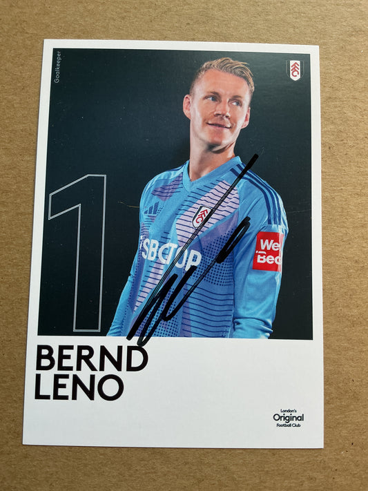 Bernd Leno, Germany 🇩🇪 Fulham FC 2024/25 hand signed