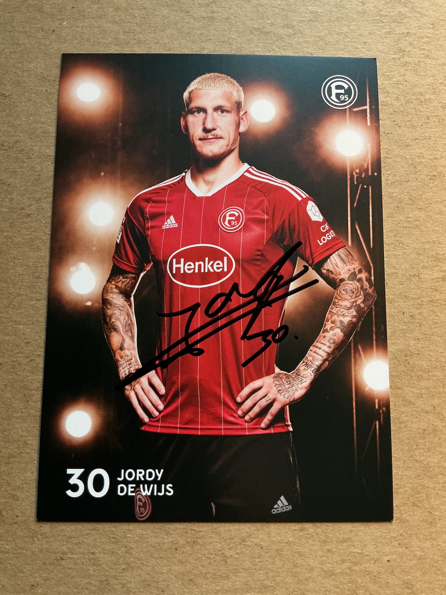 Jordy de Wijs, Netherlands 🇳🇱 Fortuna Düsseldorf 2022/23 hand signed
