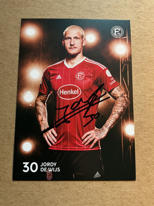Jordy de Wijs, Netherlands 🇳🇱 Fortuna Düsseldorf 2022/23 hand signed