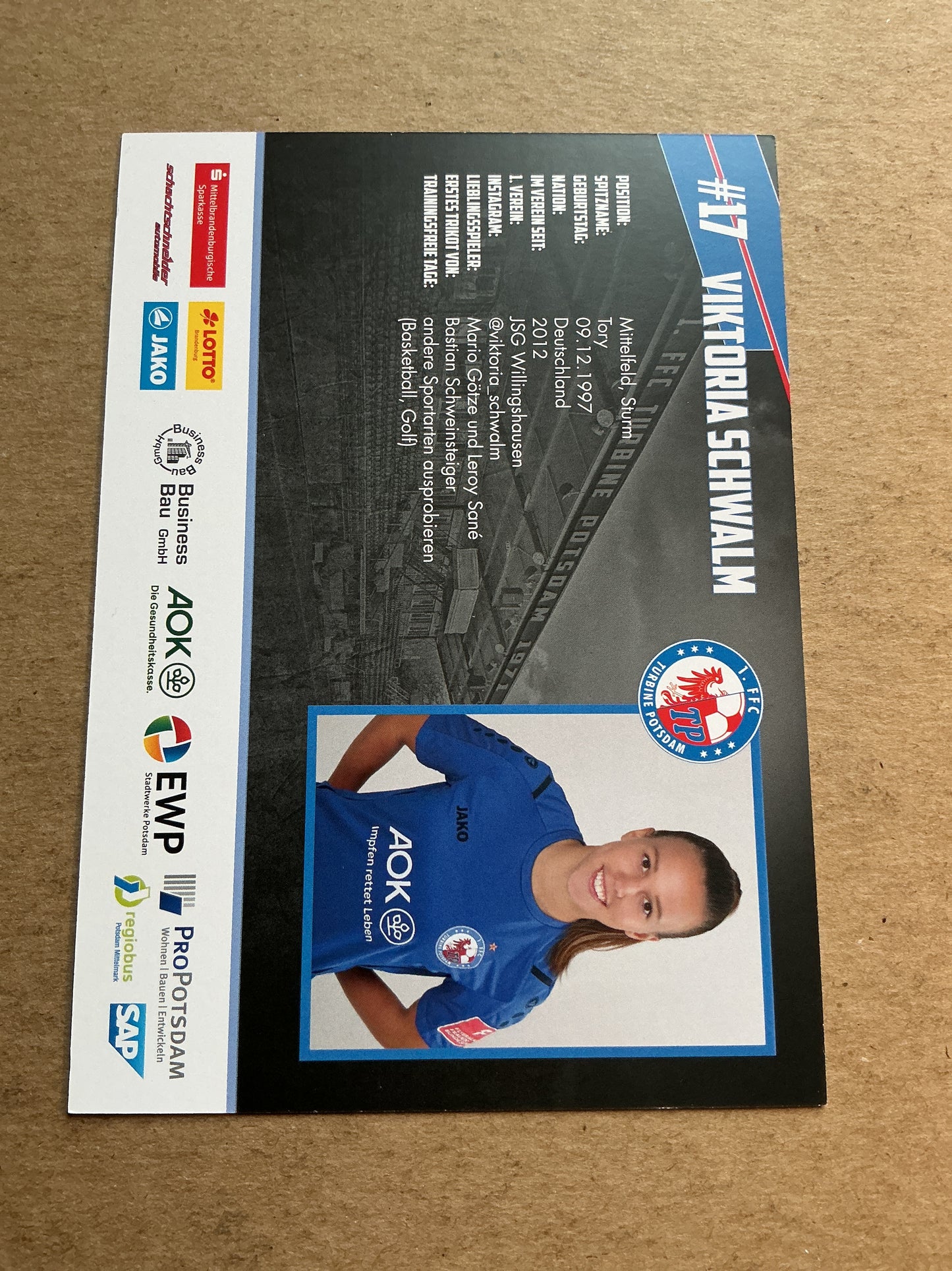 Viktoria Schwalm, Germany 🇩🇪 Turbine Potsdam 2022/23 hand signed