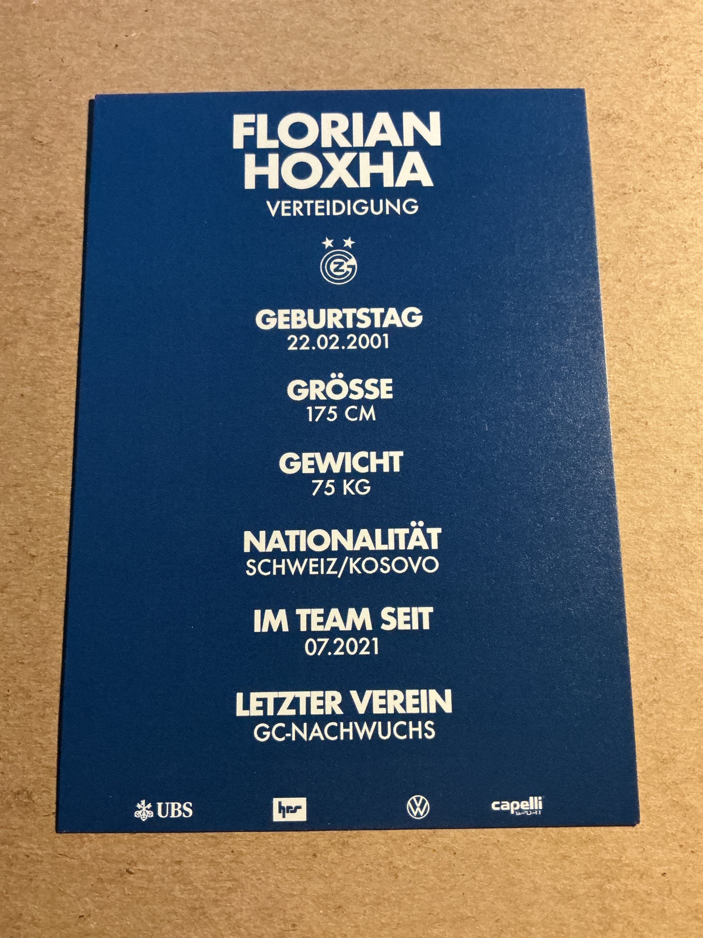 Florian Hoxha, Kosovo 🇽🇰 Grasshopper Zürich 2024/25 hand signed
