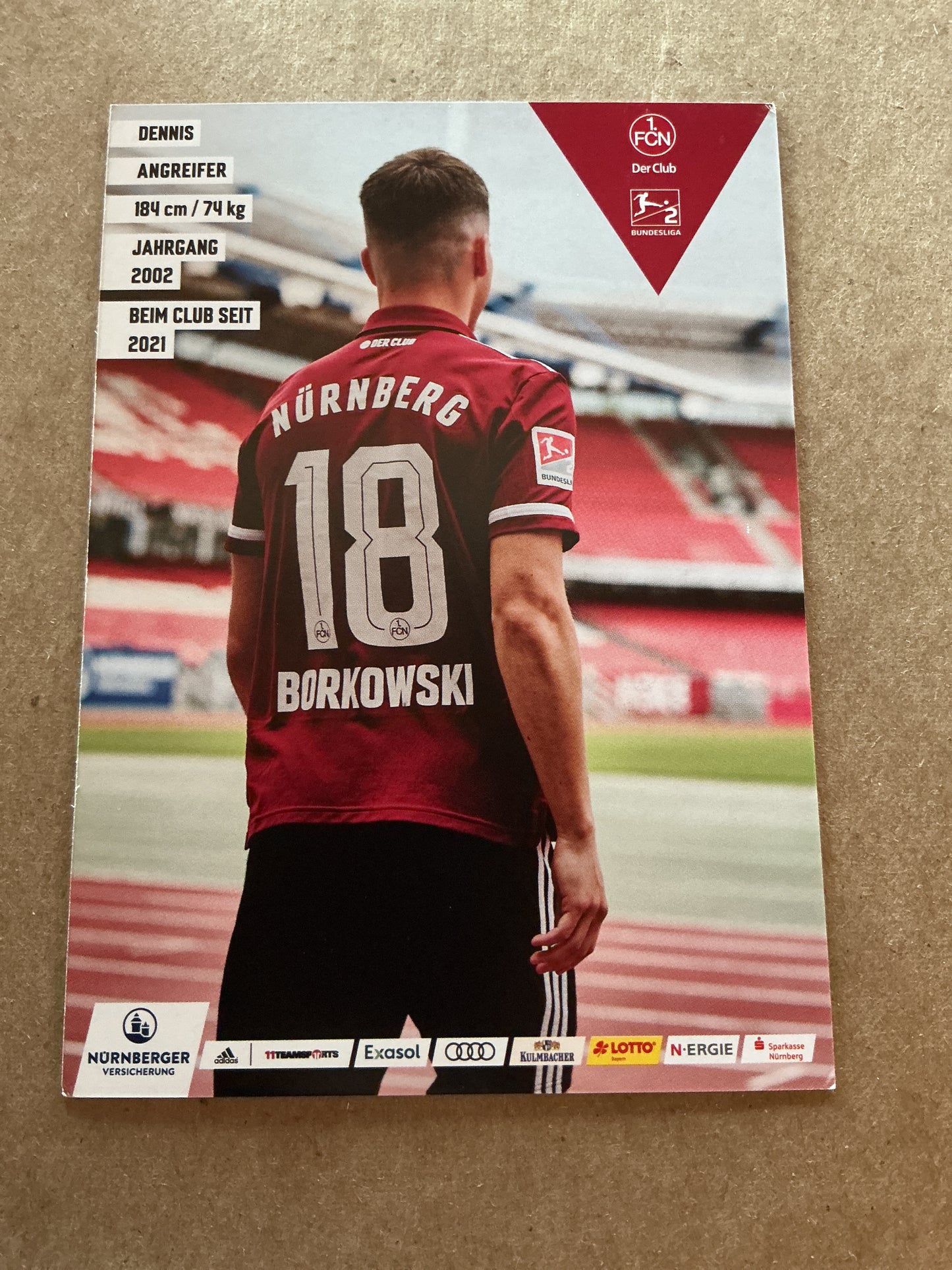 Dennis Borkowski, Germany 🇩🇪 1.FC Nürnberg 2021/22 hand signed