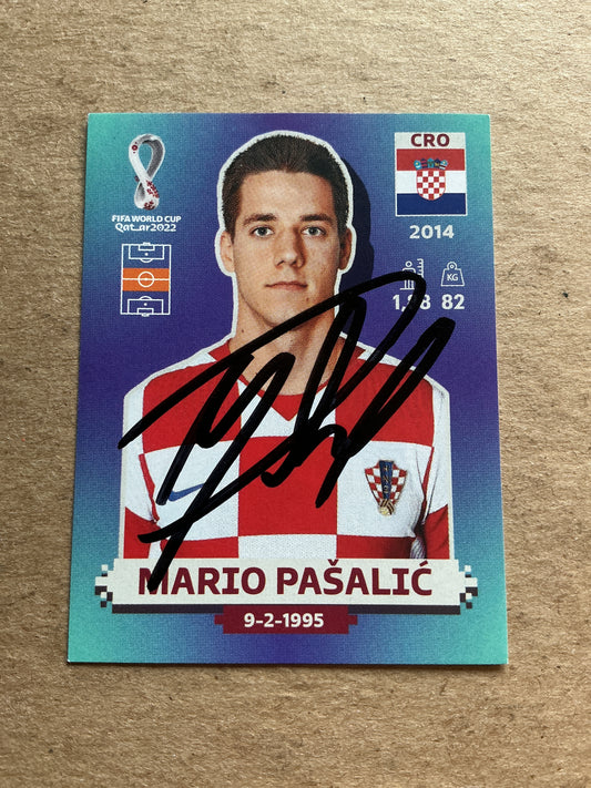 Mario Pasalic, Croatia 🇭🇷 FIFA World Cup 2022 Panini hand signed