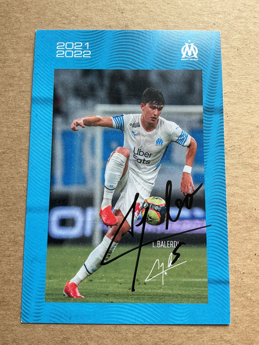 Leonardo Balerdi, Argentina 🇦🇷 Olympique Marseille 2021/22 hand signed