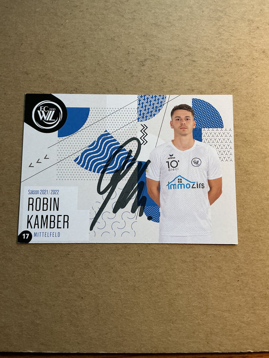 Robin Kamber, Switzerland 🇨🇭 FC Wil 2021/22 hand signed